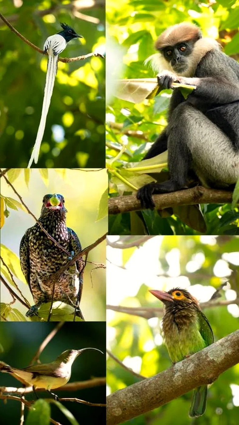Monkeys and birds spotted on the property